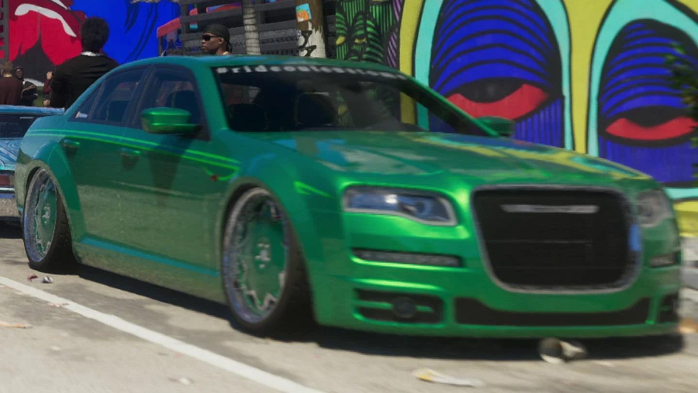 Schyster PMP 700 green sedan car in GTA 6